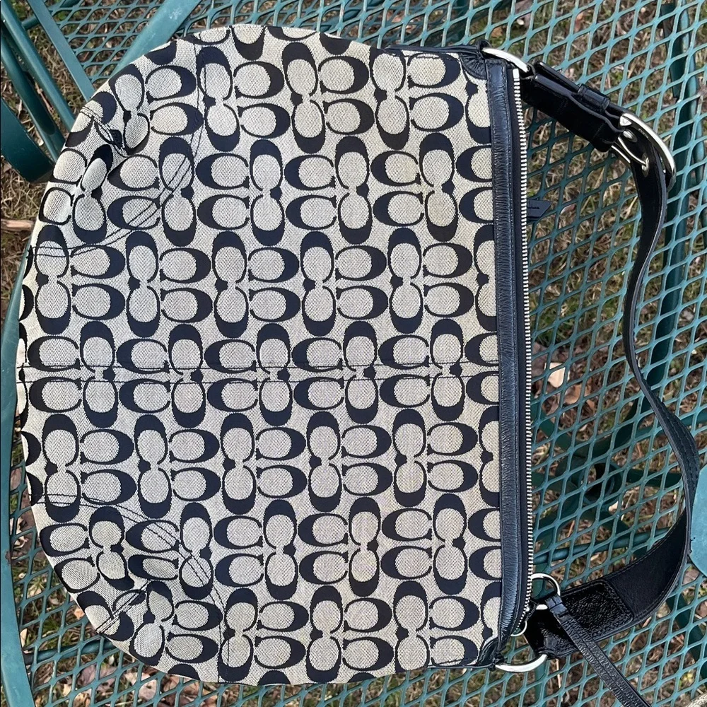 Coach Signature Monogram Shoulder Bag in Black & White Y2K